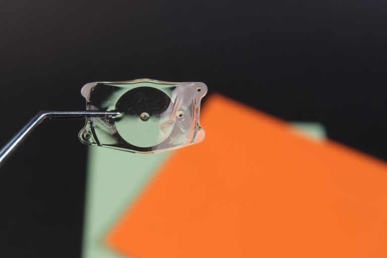 closeup photo of the implantable collamer lens ICL for treating